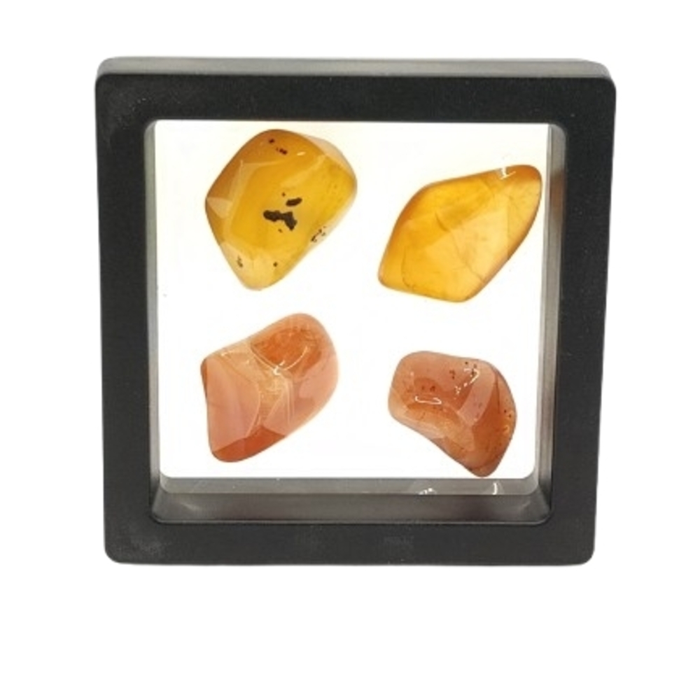 2.75 x 2.75 Decorative Gemstone Display Frame - Orange and Brown